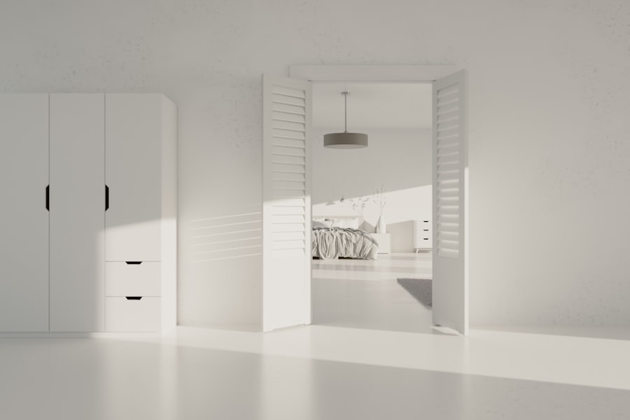 Heller minimalistischer Raum mit Durchblick